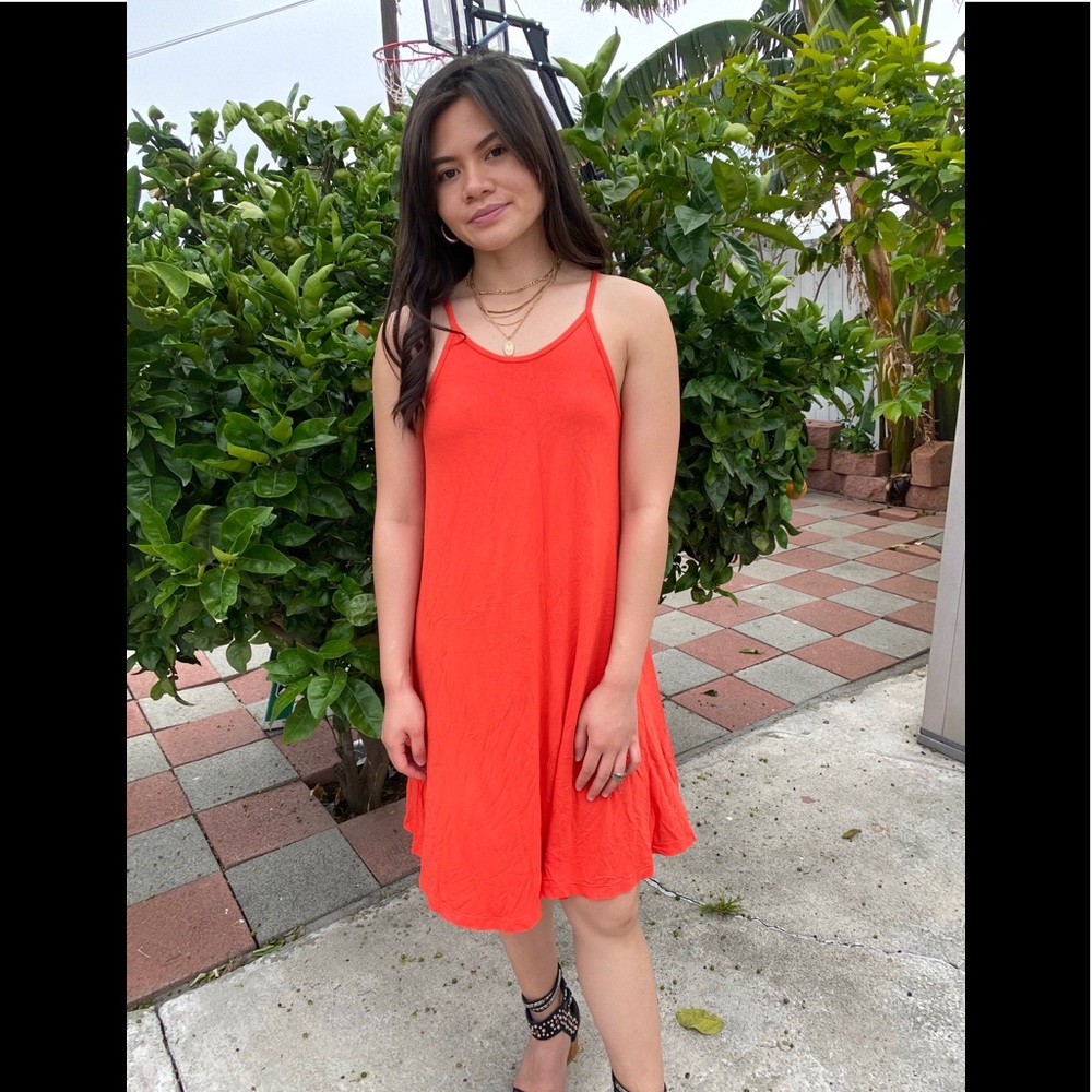 Soft basic orange dress